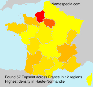 Surname Topsent in France Surname Topsent in France