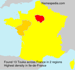 Surname Touka in France Surname Touka in France