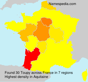 Surname Toupy in France Surname Toupy in France