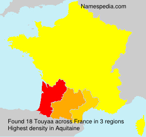 Surname Touyaa in France Surname Touyaa in France