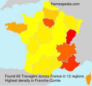 Surname Travaglini in France Surname Travaglini in France