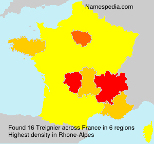 Surname Treignier in France Surname Treignier in France