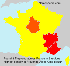 Surname Treyvaud in France Surname Treyvaud in France