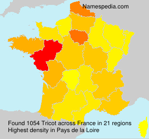 Surname Tricot in France Surname Tricot in France