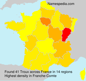 Surname Troux in France Surname Troux in France