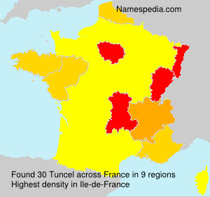 Surname Tuncel in France Surname Tuncel in France