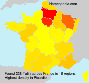 Surname Tutin in France Surname Tutin in France