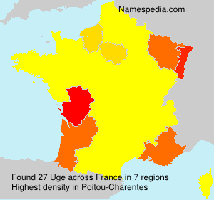 Surname Uge in France Surname Uge in France