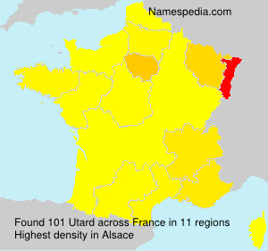 Surname Utard in France Surname Utard in France