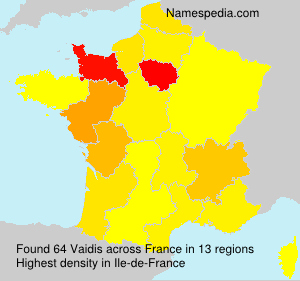 Surname Vaidis in France Surname Vaidis in France