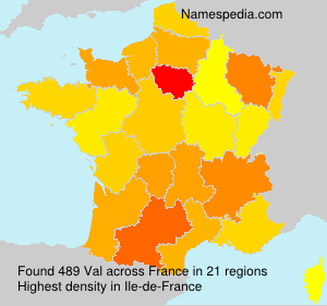 Surname Val in France Surname Val in France