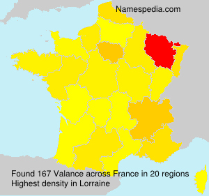Surname Valance in France Surname Valance in France