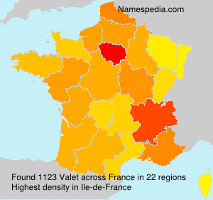 Surname Valet in France Surname Valet in France