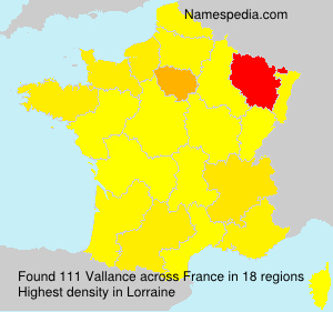 Surname Vallance in France Surname Vallance in France