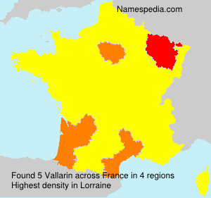 Surname Vallarin in France Surname Vallarin in France