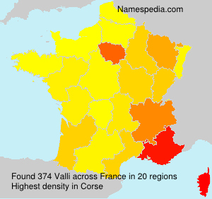 Surname Valli in France Surname Valli in France