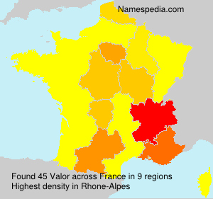 Surname Valor in France Surname Valor in France