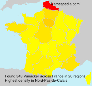 Surname Vanacker in France Surname Vanacker in France