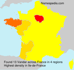 Surname Vandar in France Surname Vandar in France