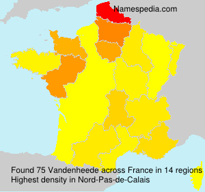 Surname Vandenheede in France Surname Vandenheede in France