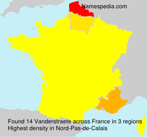 Surname Vanderstraete in France Surname Vanderstraete in France