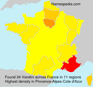 Surname Vandini in France Surname Vandini in France