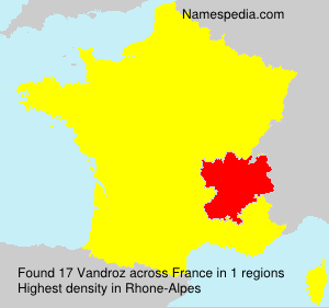 Surname Vandroz in France Surname Vandroz in France