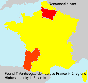 Surname Vanhoegaerden in France Surname Vanhoegaerden in France