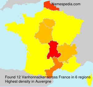 Surname Vanhonnacker in France Surname Vanhonnacker in France