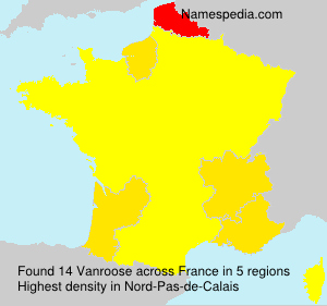 Surname Vanroose in France