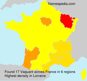 Surname Vaquant in France Surname Vaquant in France