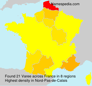 Surname Varee in France Surname Varee in France