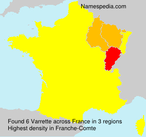 Surname Varrette in France Surname Varrette in France