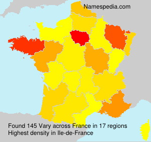 Surname Vary in France Surname Vary in France