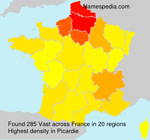 Surname Vast in France Surname Vast in France