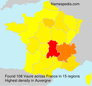 Surname Vaure in France Surname Vaure in France