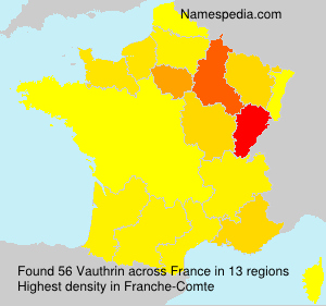 Surname Vauthrin in France Surname Vauthrin in France