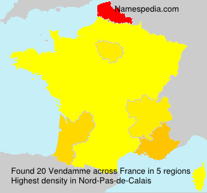 Surname Vendamme in France Surname Vendamme in France