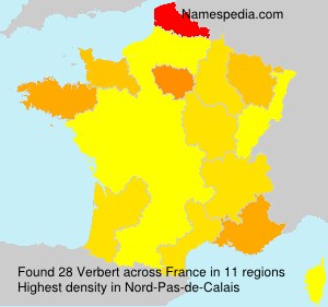 Surname Verbert in France Surname Verbert in France
