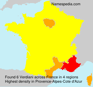Surname Verdiani in France Surname Verdiani in France