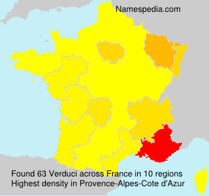 Surname Verduci in France Surname Verduci in France