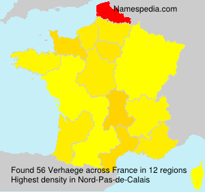 Surname Verhaege in France Surname Verhaege in France