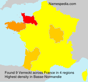 Surname Verreckt in France Surname Verreckt in France