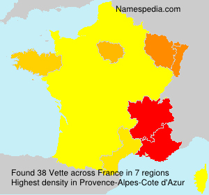 Surname Vette in France Surname Vette in France