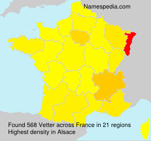 Surname Vetter in France Surname Vetter in France