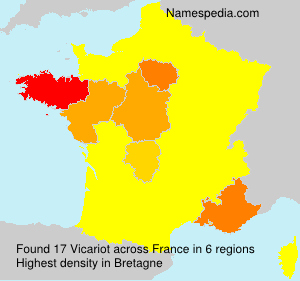 Surname Vicariot in France Surname Vicariot in France