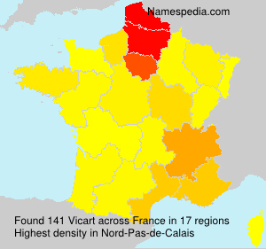 Surname Vicart in France Surname Vicart in France
