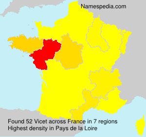 Surname Vicet in France Surname Vicet in France