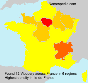 Surname Vicquery in France Surname Vicquery in France