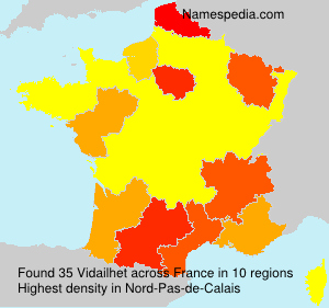 Surname Vidailhet in France Surname Vidailhet in France